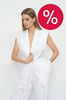 Жилет льняной пиджачного кроя ElectraStyle