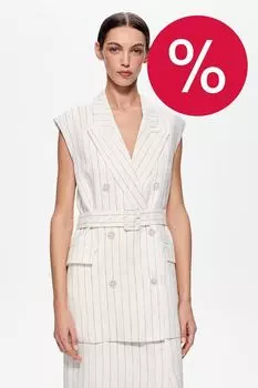 Жилет пиджачного кроя в полоску с поясом DREAMS by Alena Akhmadullina