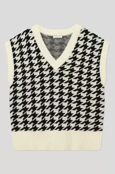 Жилет с принтом гусиная лапка Choupette