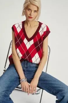 Жилет с принтом в клетку Nume