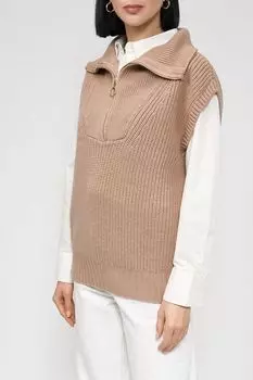 Жилет с воротником на молнии из смесовой шерсти BELUCCI