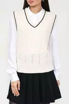 Жилет текстурной вязки с контрастными деталями Dunst