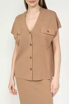 Жилет трикотажный с V-вырезом и карманами UNQ