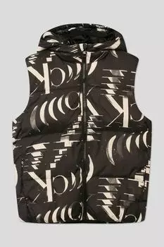 Жилет утепленный с капюшоном и принтом бренда Calvin Klein Jeans