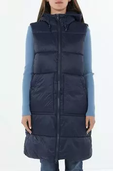 Жилет утепленный с капюшоном удлиненный OVS