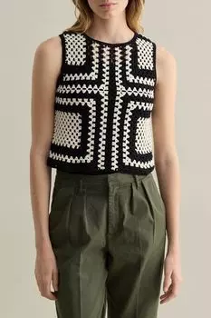 Жилет вязаный с принтом Piombo