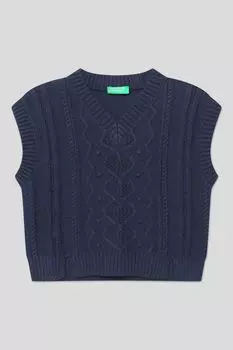 Жилет вязаный с узором Benetton