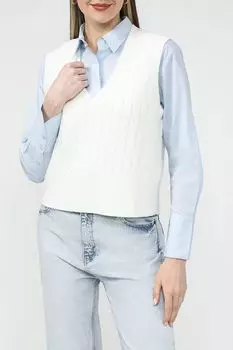 Жилет вязаный с узором косы BELUCCI