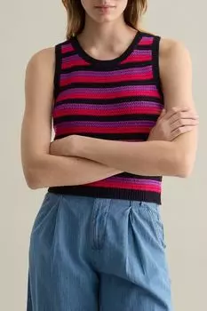 Жилет вязаный в полоску Piombo