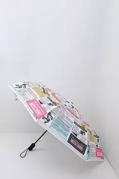 Зонт-автомат с принтом Newspaper Moschino