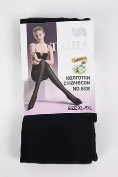 Колготки женские утепл "НАТАША" 5830 (XL-5XL, Черный)