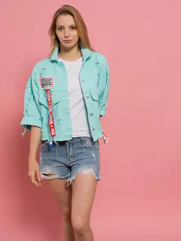 Куртка женская джинс A-SHE 9932 (M-L, Розовый)