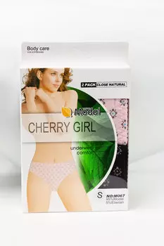 Трусы комплект Cherry girl M067 (S, Черный/Розовый)