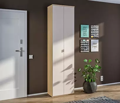 Афина СБ-3312 Шкаф 2 дверный Дуб Винченца/Кашемир серый