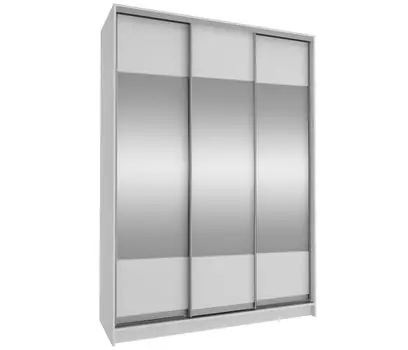 Байкал-4 СТЛ.521.02 Шкаф-купе 3-х дв. 1730 с фасадами Бело-серый/Зеркало