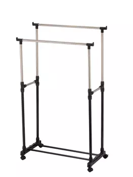 Двойная стойка для одежды передвижная UniStor DUAL, на колёсиках с регулировкой по высоте.