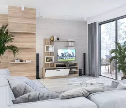 Интеро СБ-2741 Стенка Дуб Сонома/Белый