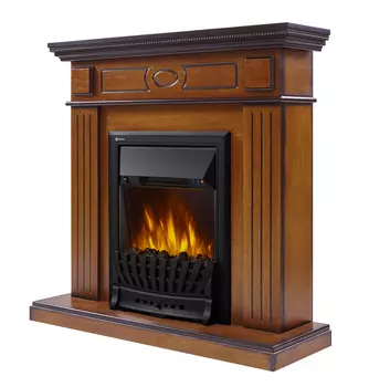 Камин Electrolux Classic EFP/P-1020LS с порталом Bianco Classic шпон орех