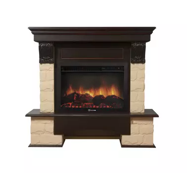 Камин Electrolux EFP/P-2520LS с порталом Forte 25S камень бежевый, шпон темный дуб