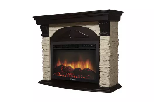 Камин Electrolux EFP/P-2520LS с порталом Torre 25S камень слоновая кость, шпон венге