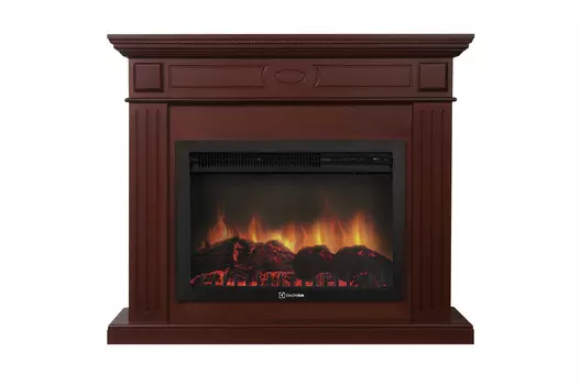 Камин Electrolux EFP/P-2520LS с порталом Bianco 25 шпон Красное Дерево