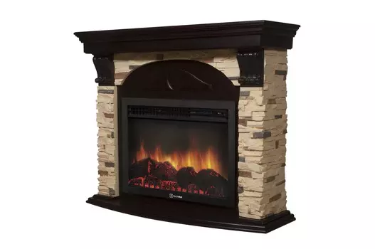 Камин Electrolux EFP/P-2520LS с порталом Torre 25S камень сланец натуральный, шпон темный дуб
