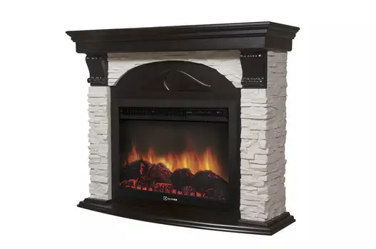 Камин Electrolux EFP/P-2520LS с порталом Torre 25S камень белый, шпон венге