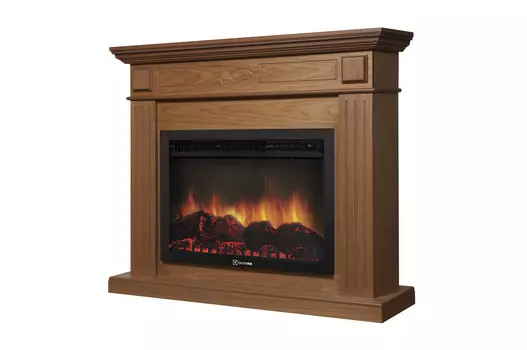 Камин Electrolux EFP/P-3020LS с порталом Bianco 30 шпон Дуб