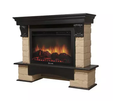 Камин Electrolux EFP/P-3020LS с порталом Forte 30S камень бежевый, шпон венге