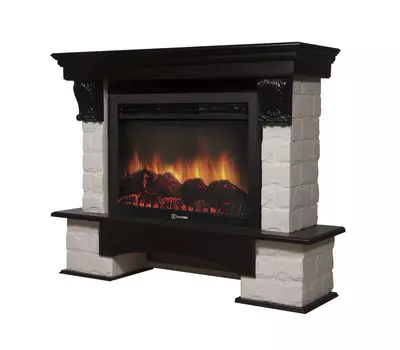 Камин Electrolux EFP/P-3020LS с порталом Forte 30S камень белый, шпон венге