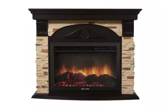 Камин Electrolux EFP/P-3020LS с порталом Torre 30S камень сланец натуральный, шпон венге
