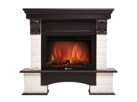 Камин Electrolux Sphere Plus EFP/P-2720RLS с порталом Forte 25S камень белый, шпон венге