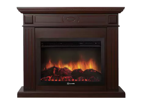 Камин Electrolux Sphere Plus EFP/P-2720RLS с порталом Bianco 25 шпон темный дуб