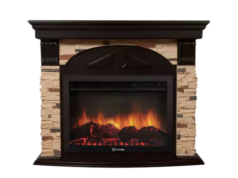 Камин Electrolux Sphere Plus EFP/P-2720RLS с порталом Torre25Sкамень сланец натуральный, шпон темный