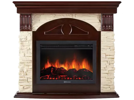 Камин Electrolux Sphere Plus EFP/P-2720RLS с порталом Torre 25S камень слон.кость,шпон темный дуб