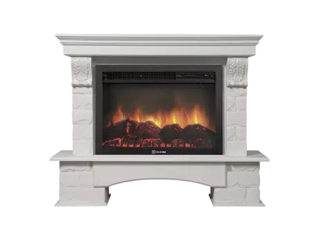 Камин Electrolux Sphere Plus EFP/P-3320RLS с порталом Forte 30S камень белый, шпон белёный дуб