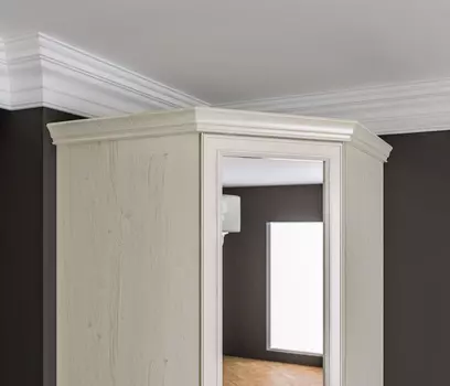 Карниз угловой (для шкафа СБ-3513) 608*608 Гранд / Ливерпуль СБ-3540 МДФ Классика Светлый