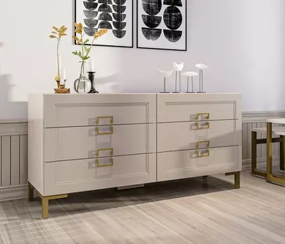 Комод Ассоль СБ-3435 Кашемир серый/МДФ Кашемир