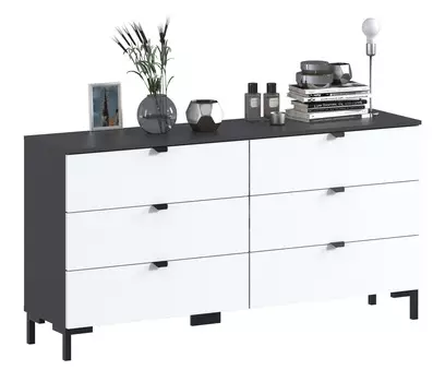 Комод Тренд СБ-3442 6 ящиков диамант серый