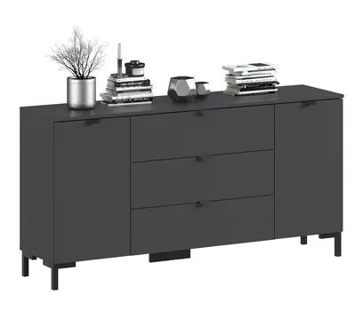 Комод Тренд СБ-3443 3 ящика, 2 двери Диамант серый