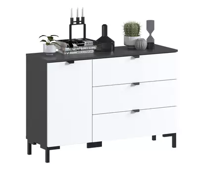 Комод Тренд СБ-3446 3 ящика, 1 дверь Диамант серый