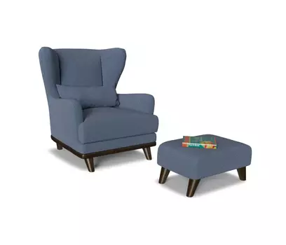 Комплект кресло с пуфом Оскар 21,велюр