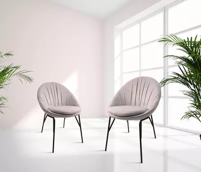 КОМПЛЕКТ Стул ZL201902550 (G062-37 LIGHT GRAY) -2 шт