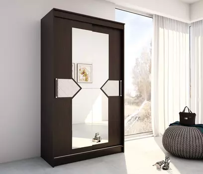 ЛДСП Шкаф-купе НИКОЛЬ 2 Венге-Лиственница светлая