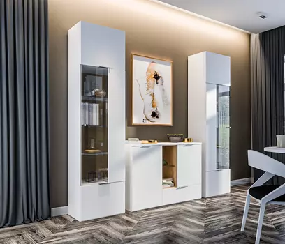 Гостиная Мальта комплект две витрины и комод