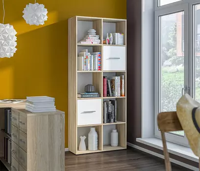 Стеллаж Мамбо СБ-3215 Дуб Сонома/Белый