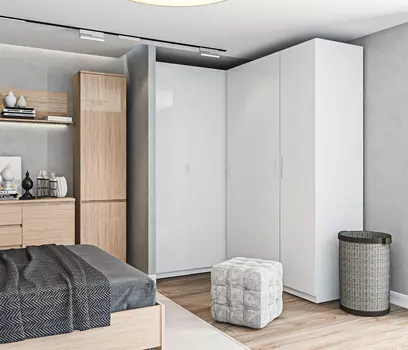 Макс гардеробная система с зеркалом Белый