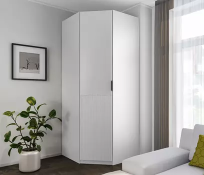 Макс СБ-3578 Шкаф угловой Белый/МДФ Джаз Белый