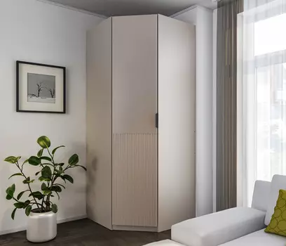 Макс СБ-3578 Шкаф угловой Кашемир серый/МДФ Джаз Кашемир