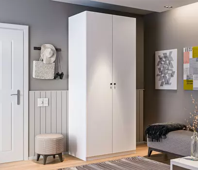 Шкаф 2х дверный Макс 1000 Белый